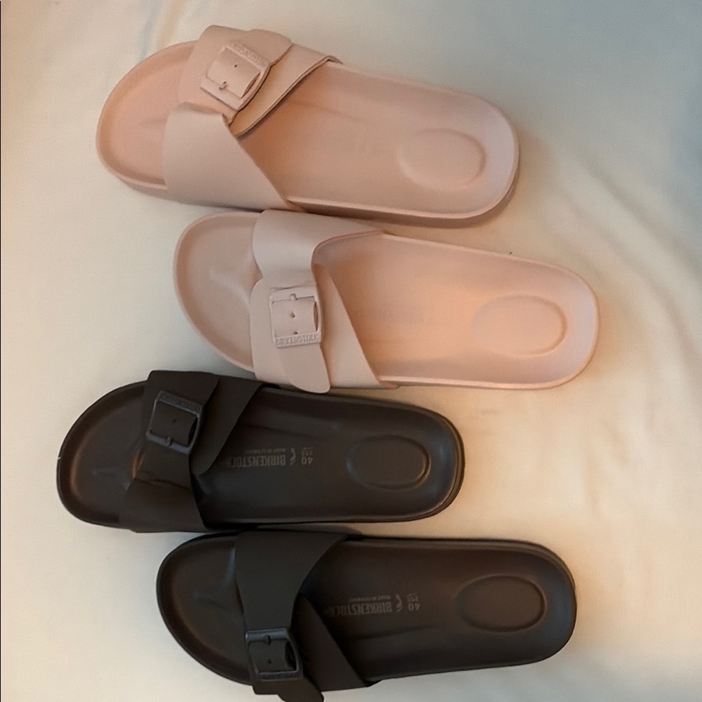 Birkenstock Women's Slide Madrid Sandals - Pink and Brown - Size 40